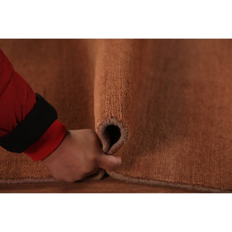 Gabbeh Modern Area Rug Handmade Oriental Orange Tribal Wool Carpet - 4'11" x 6'6"