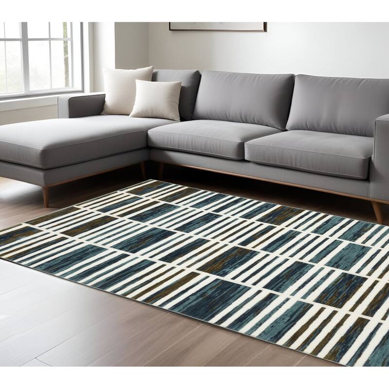 HomeRootsGeometric Modern Rectangle Area Rug - 155.12' X '118.11' X '0.39