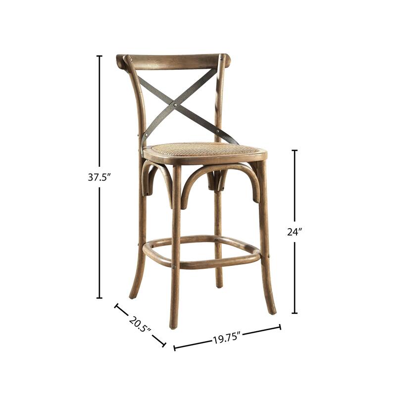 Palais Bentwood Solid Oak & Metal Bar Stool