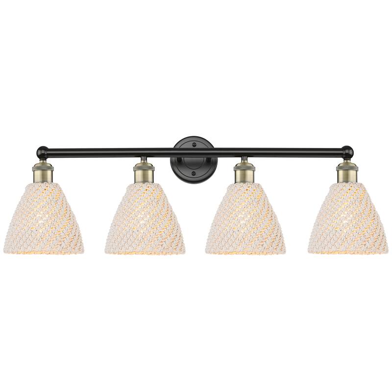 Innovations Lighting Endless Possibilities Edison - Bristol Natural - 4 Light 35" Bath Vanity Light - Black Antique Brass