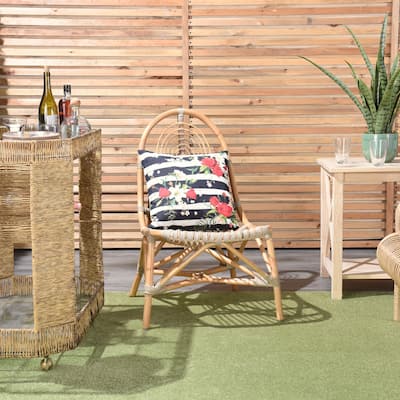 Mina Victory Outdoor Pillows Floral Stripe Multicolor Throw Pillow