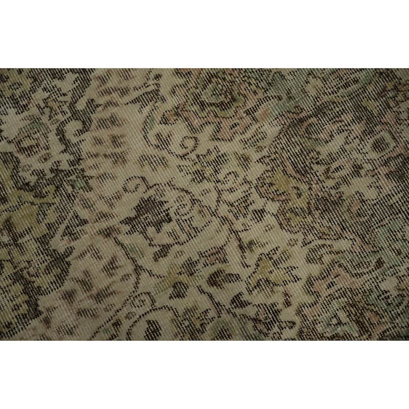 Hand Knotted Oriental 100% Wool Carpet Transitional Floral Beige & Ivories Anatolian Area Rug - 8' 2'' X 5' 8''