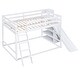preview thumbnail 22 of 28, Grey Full Over Full Bunk Bed with Slide and Shelves, Safe and Space-Saving Design