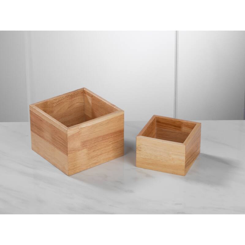 Wood Risers or Containers - Set of 2