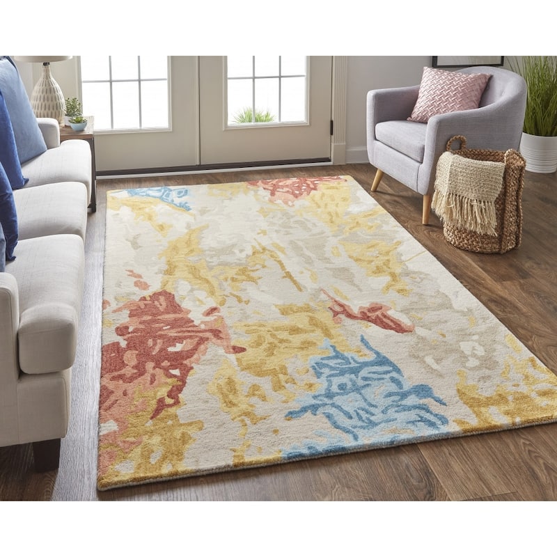 Xuboz Abstract Stain Resistant Area Rug By HomeRoots - 4' x 6'