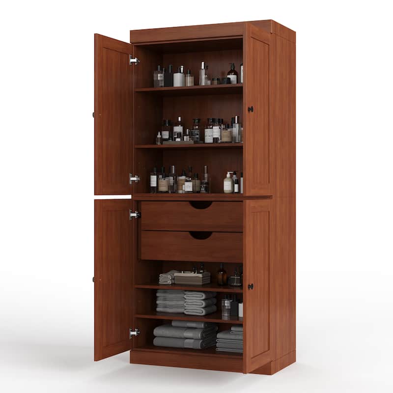Palace Imports 100% Solid Wood 32" Bathroom Storage Cabinet with Shaker Doors, 2-Drawers and Adjustable Shelves
