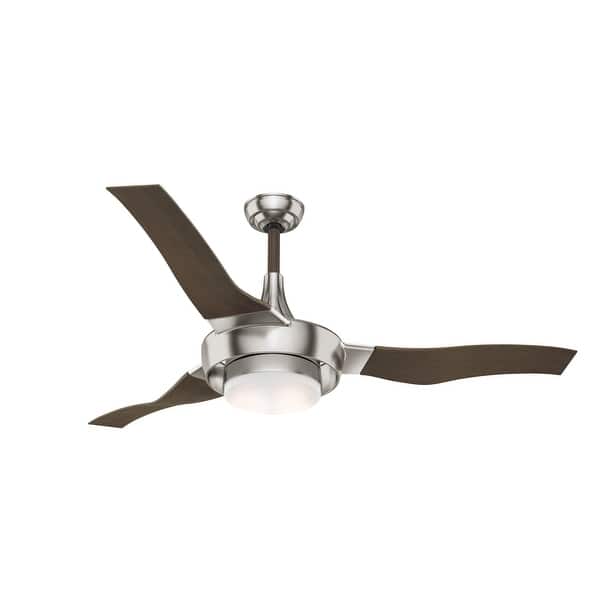 Casablanca Perseus LED 64-in Brushed Nickel Indoor Ceiling Fan with Wall-Mounted Remote (3-Blade)