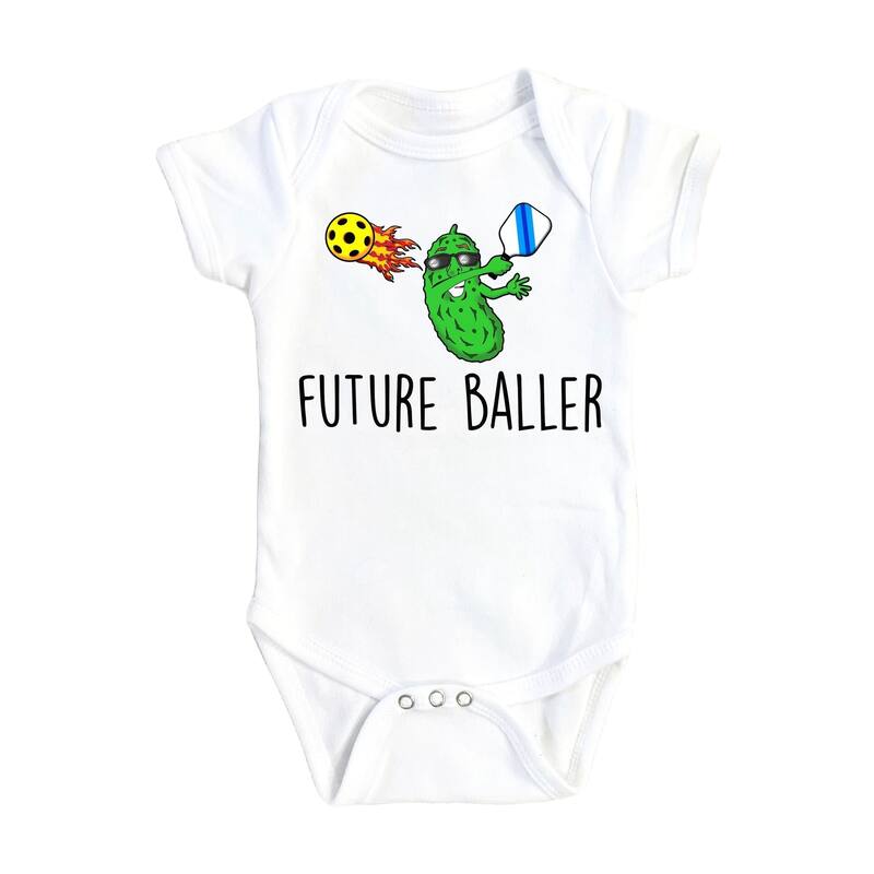 Pickleball Baller - Baby Boy Girl Clothes Infant Bodysuit Funny Cute Newborn - Natural - Newborn