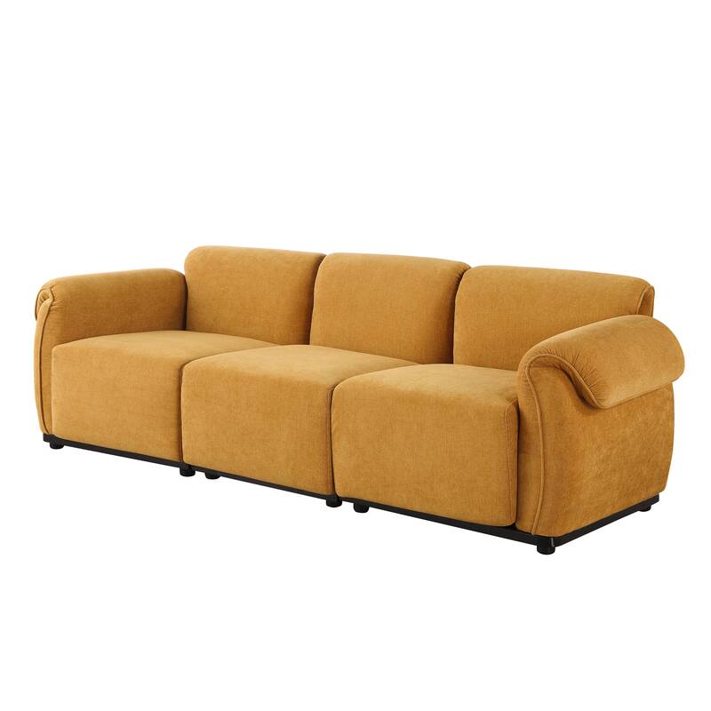 93" 3-Seater Chenille Modular Sofa - Fashionable Sofa with Iron Frame for Living Room, Bedroom