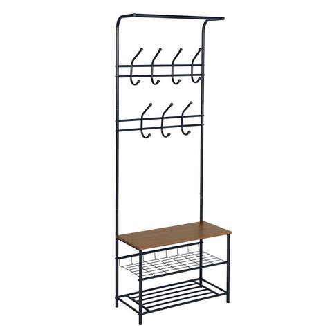 Clothes Rack Metal Garment Rack Small Clothing Rack with Bottom Shelves - 26*12.6*68.9INCH
