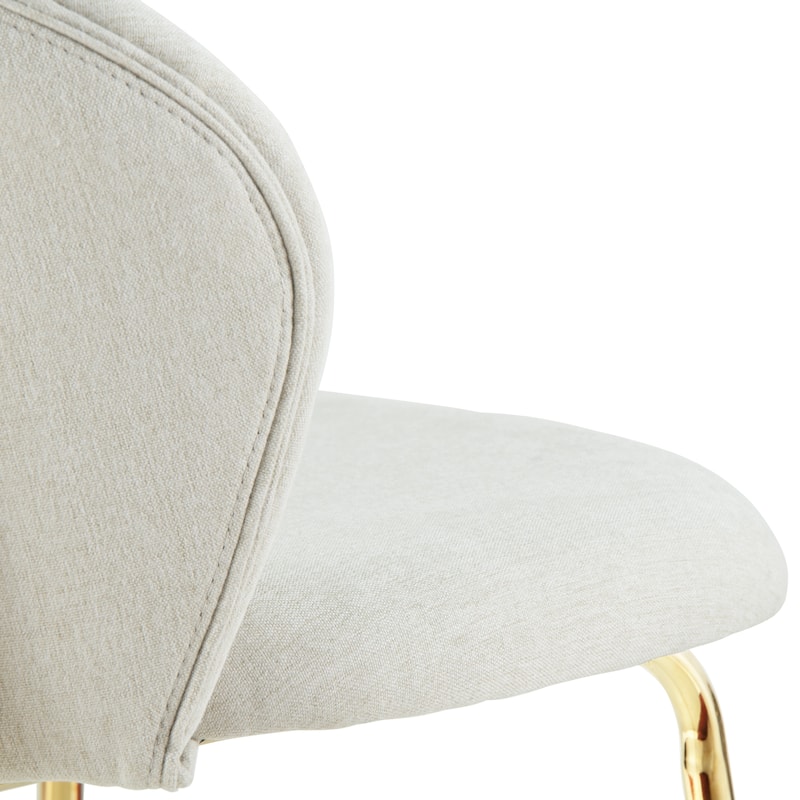 Christopher Knight Home - Kira Modern Upholstered Bar Stools Set of 2 with Gold Metal Frame and Low-Back Design