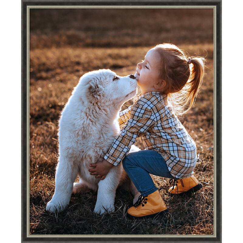 Theo Black Silver Narrow Framed Picture Frame, Photo Frame - 18x22 - Theo Black Silver Narrow