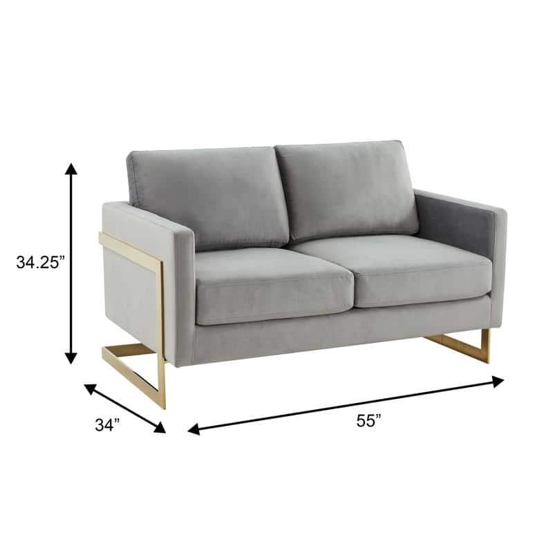 Lincoln Velvet 2-Seater Sofa with Foam Cushions Pocket Spring Stainless Steel Base Removable Cushion Fully Assembled