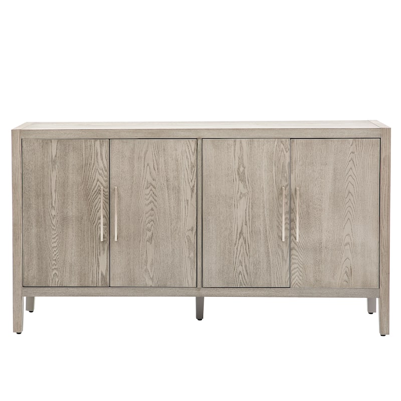 60" Modern 4-Door Sideboard with Solid Wood Legs