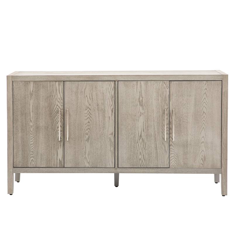 Delicate Wood Grain Storage Cabinet 4 Doors Buffet Cabinet Accent Sideboard with Adjustable Shelfs, for Study, Living Room