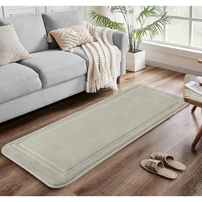 24"x60" - Grey Ultra Soft Thick Memory Foam Non-Slip Absorbent Bathroom Bath Mat Runner