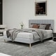 preview thumbnail 34 of 91, Caxkun Upholstered Platform Bed Frame with Wingback headboard Grey - Queen