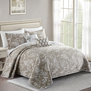 Details about   Serenta 6 Piece Marina MDLN Printed Microfiber Quilts Coverlet Set Cameo Blue 