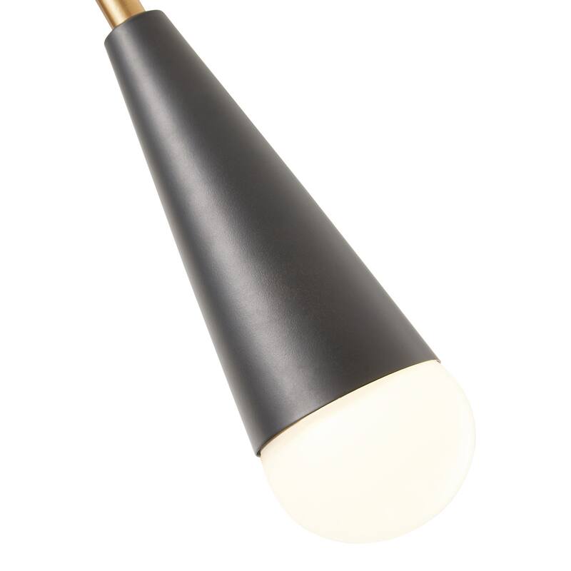 Modern Sputnik Black and Gold Linear Chandelier for Living Room Kitchen