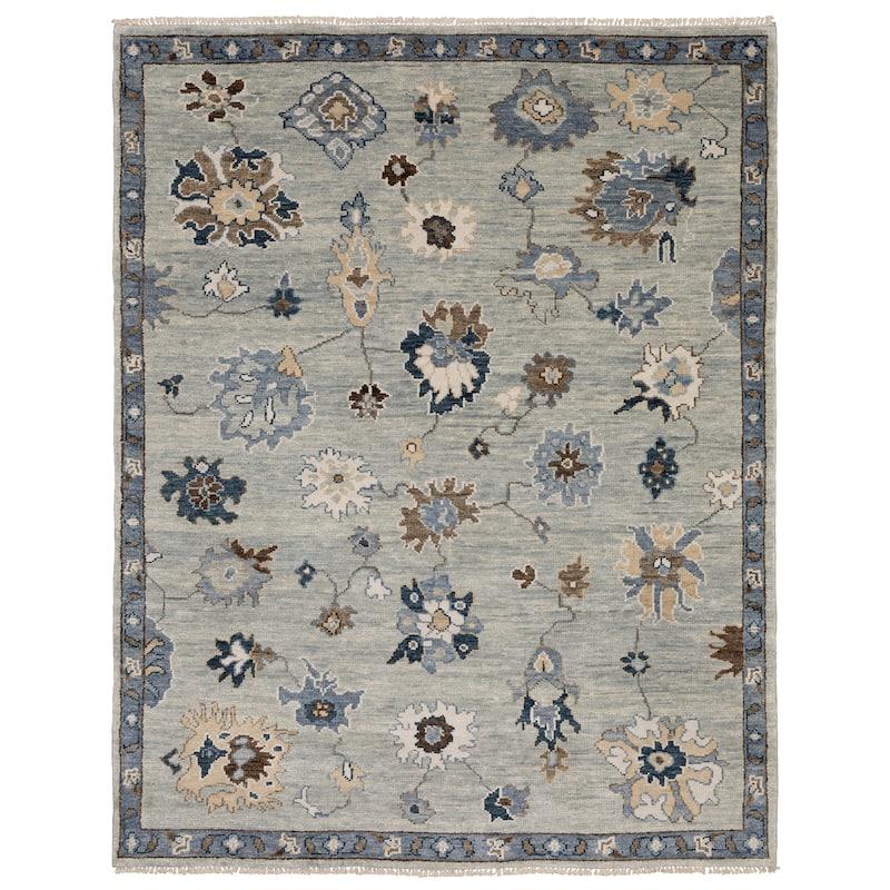 Maylin Traditional Oriental Light Blue/ Blue Area Rug - Light Blue/ Blue - 6' x 9' - Rectangle