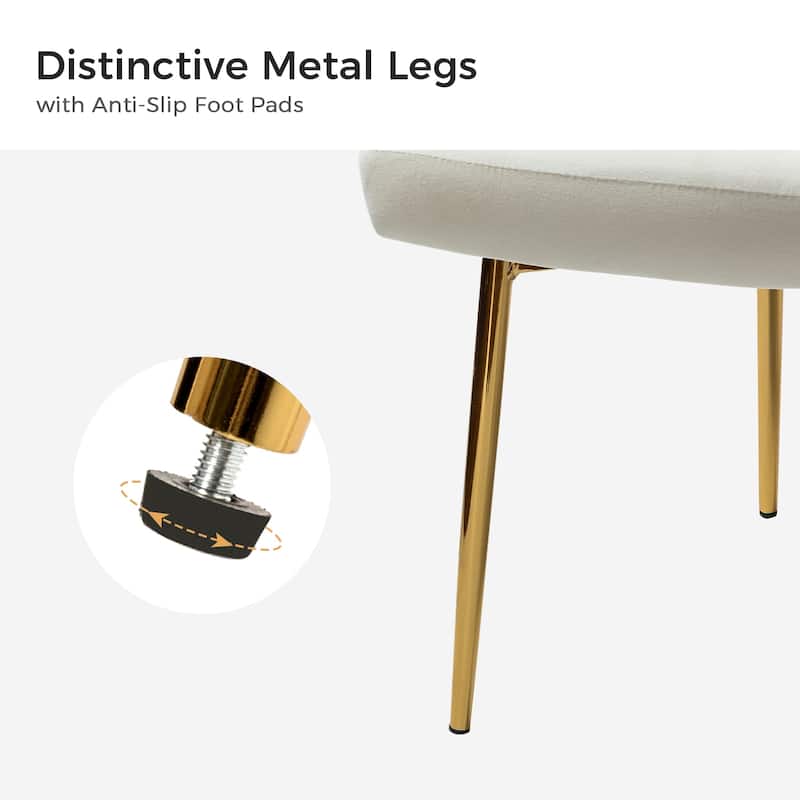 Aruna Accent Chair with Metal Legs 20''W X 19.5 ''D X 29''H by HULALA HOME