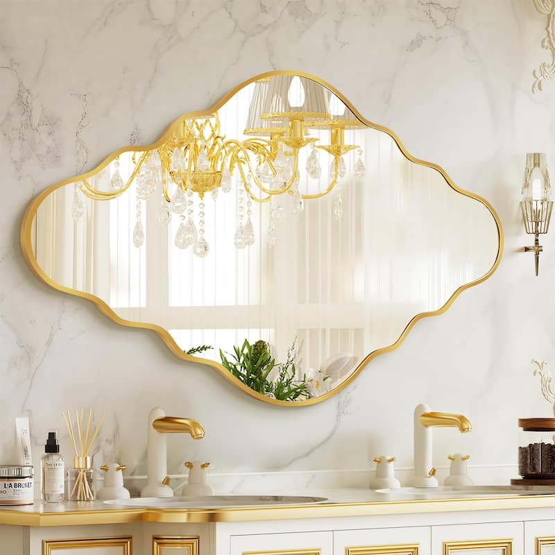 Scalloped Wall Mirror Irregular Decorative Wall Mirror