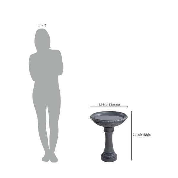 dimension image slide 0 of 2, Tucson Zinc Birdbath - 17" x 21"