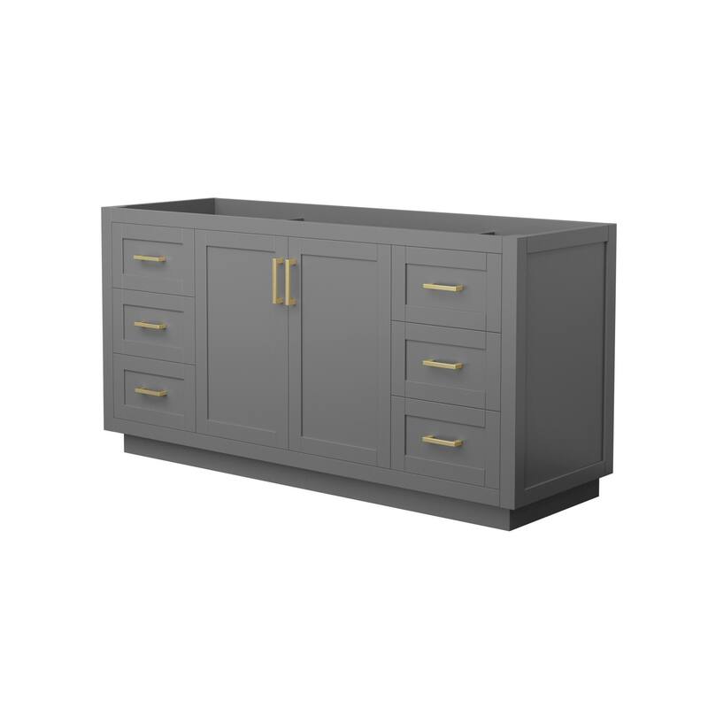 Wyndham Collection WCF2929-66S-CX-MXX Miranda 66" Single Free Standing - Dark Gray / Brushed Gold Hardware