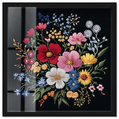 Midnight Wildflower Weave Shadowbox by Art Remedy