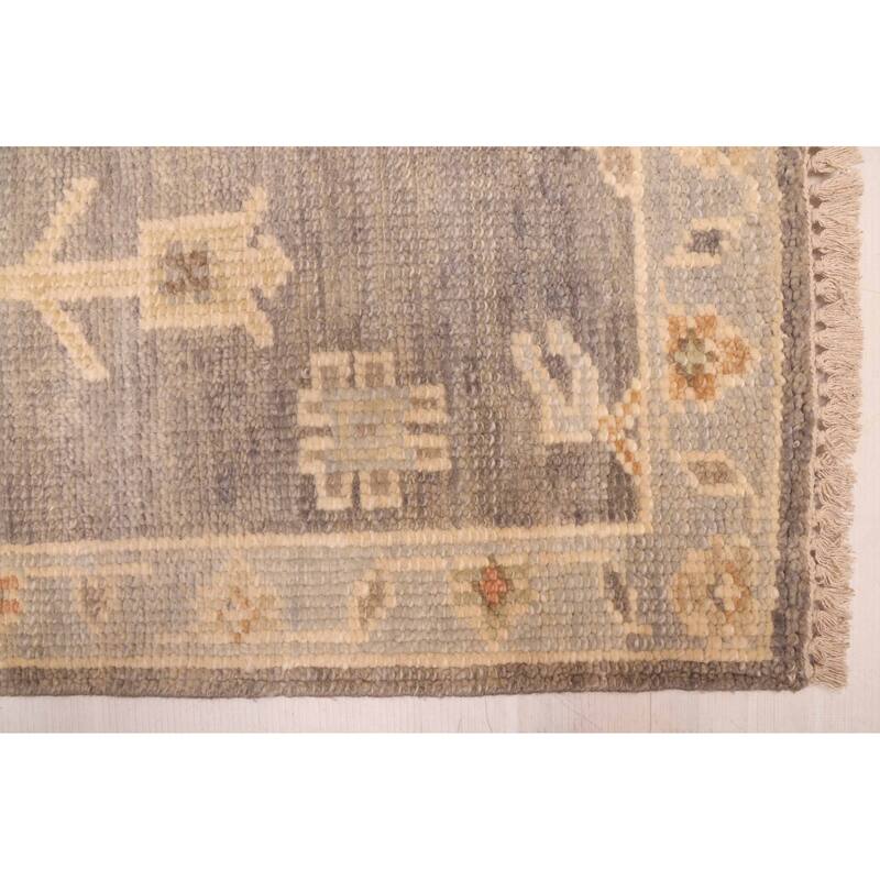 ECARPETGALLERY Hand-knotted Kavya Oushak Dark Grey Wool Rug - 8'10 x 11'8