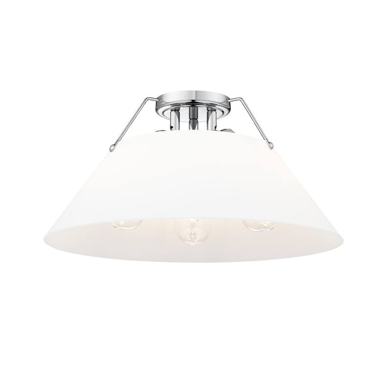 Orwell 3-Light Flush Mount in Chrome with Opal Glass - Silver