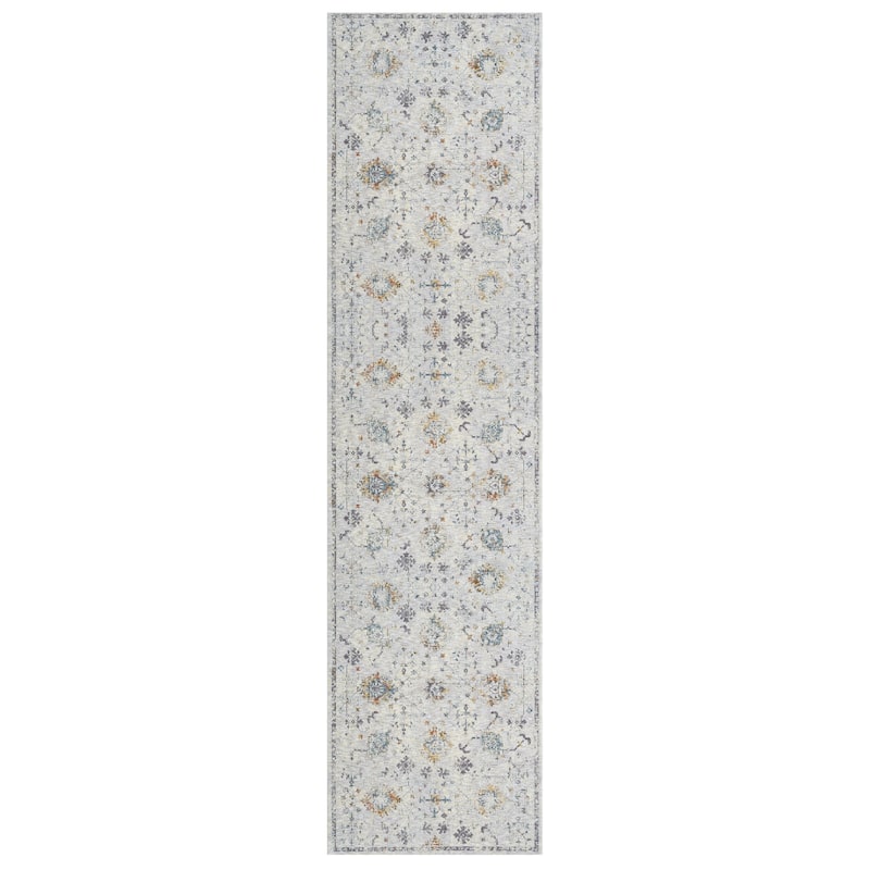 Reeves Traditional Gray/Beige Performance Indoor Area Rug by Sevita - 2' x 8'