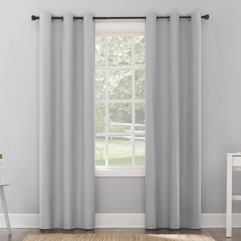 Sun Zero Cyrus Thermal Total Blackout Grommet Curtain Panel, Single Panel - 40 x 84 - Silver Gray