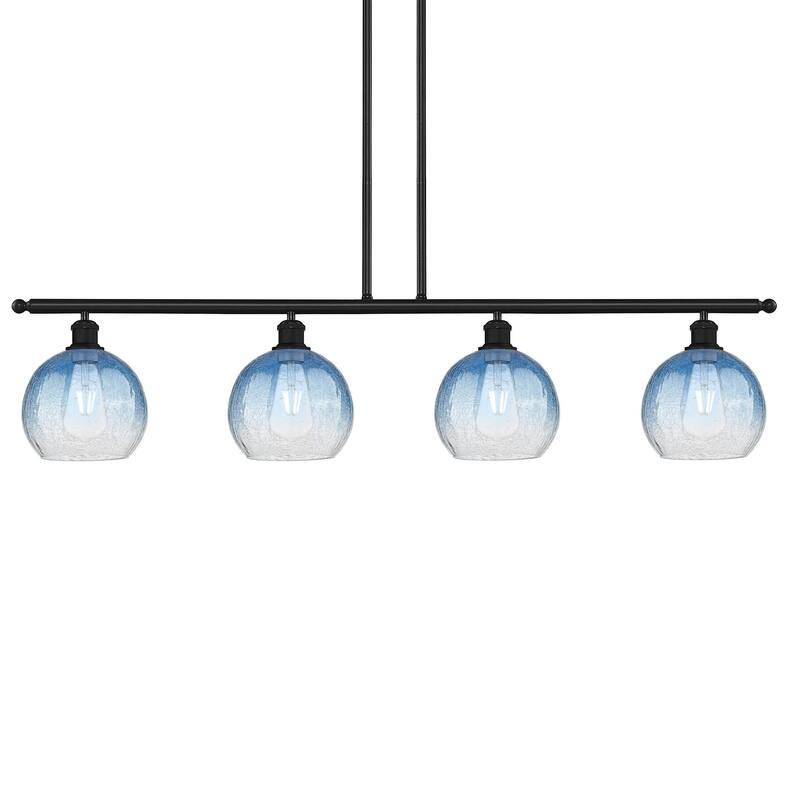 Innovations Lighting 516-4I-11-48 Brookhaven Globe Linear Brookhaven - Matte Black / Sapphire Blue