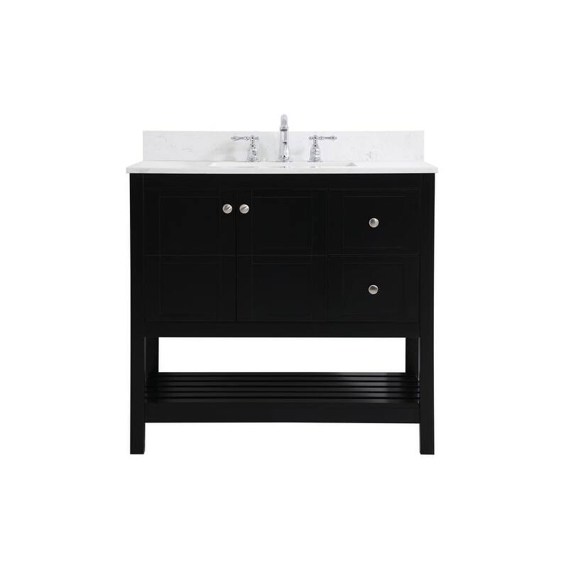 Elegant Lighting VF16436-BS Theo 36" Free Standing Single Basin Vanity - Black - Anthracite Finish