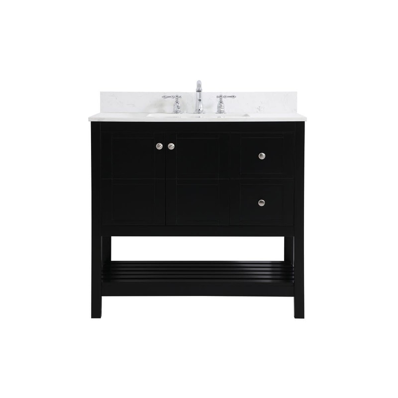 Elegant Lighting VF16436-BS Theo 36" Free Standing Single Basin Vanity