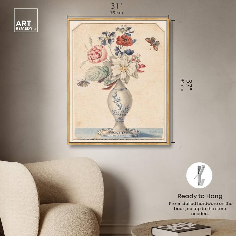 Vase with Flowers II 1850 Canvas by Art Remedy