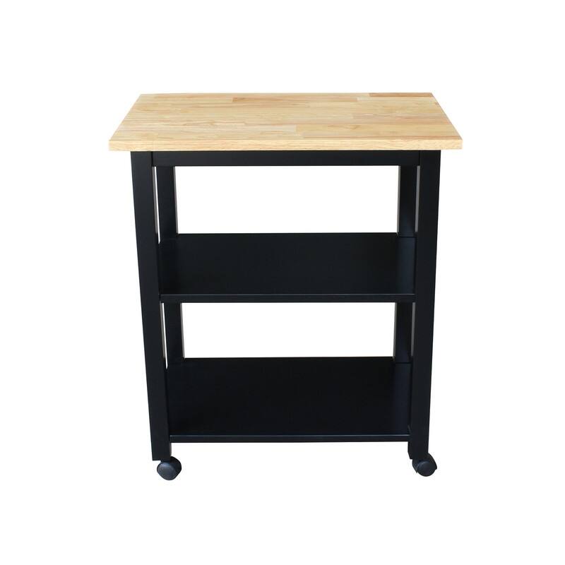 Porch & Den Estelle Solid Wood Microwave Kitchen Cart