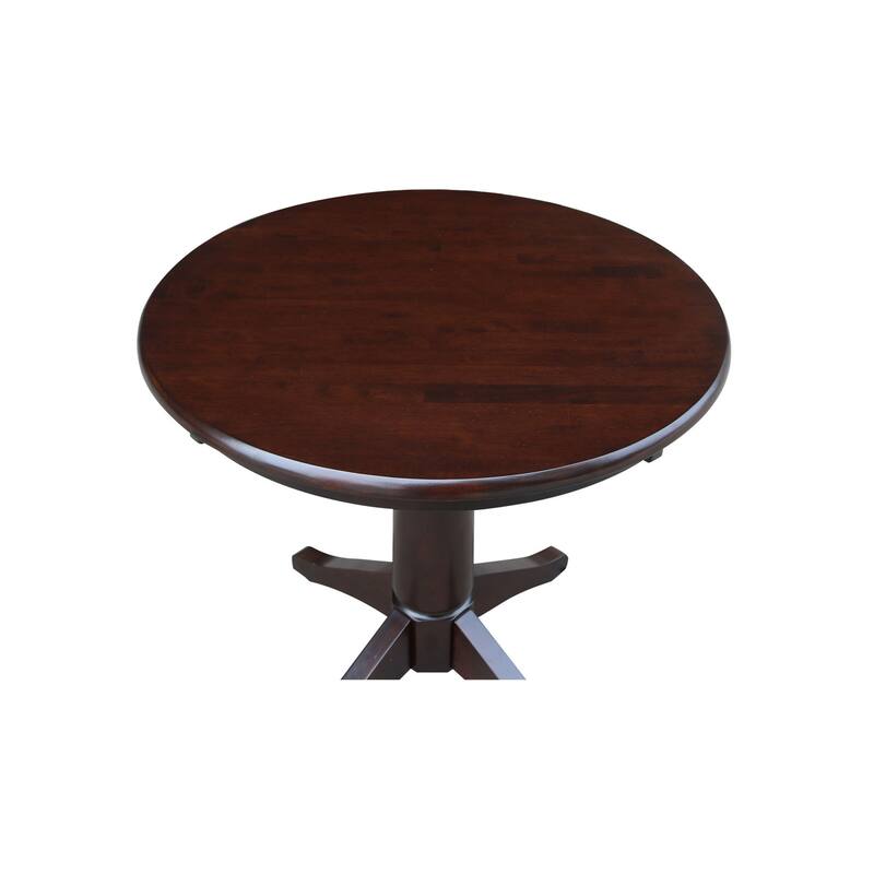 30" Round Pedestal Dining Table - Mocha