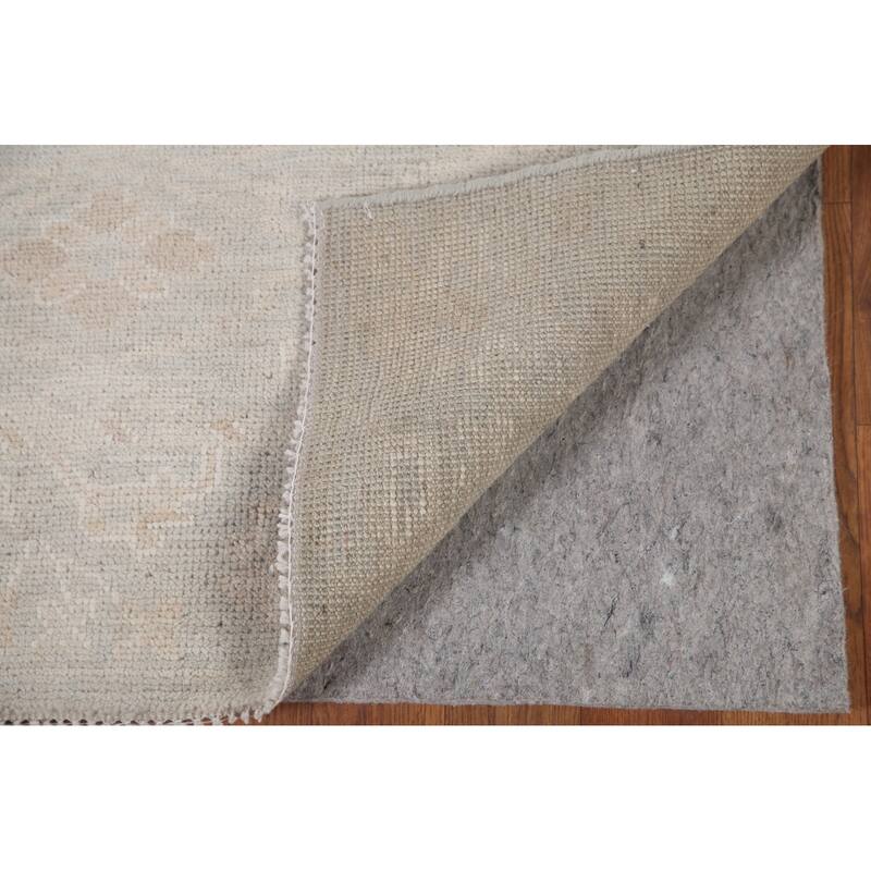 Hand Knotted Oriental 100% Wool Carpet Transitional All-Over Green Oushak Area Rug - 4' 11'' X 3' 2''