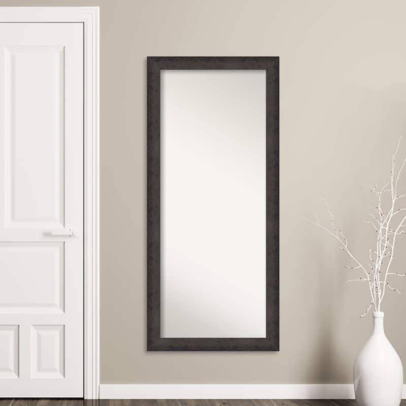 Dappled Non-Beveled Wood Framed Full-Length Floor Leaner Mirror - Glass Size 24x60