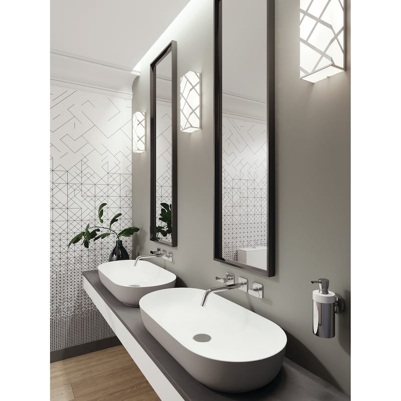 AFX Haven 13-inch LED Sconce with White Acrylic - Satin Nickel