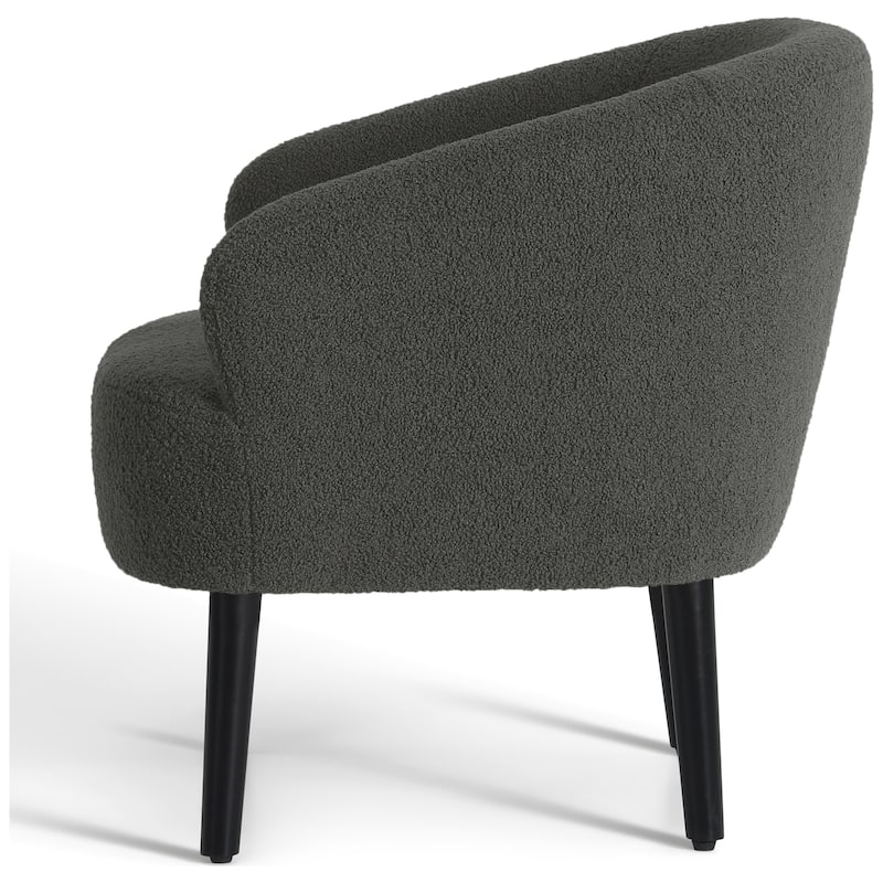 Bayville Sherpa Polyester Upholstered Barrel Chair - Faux Shearling