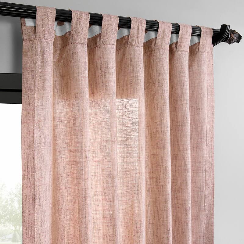 Exclusive Fabrics Raw Linen Weave Light Filtering Curtains for Bedroom & Living Room Curtains Pair - 2 Panel Drapes