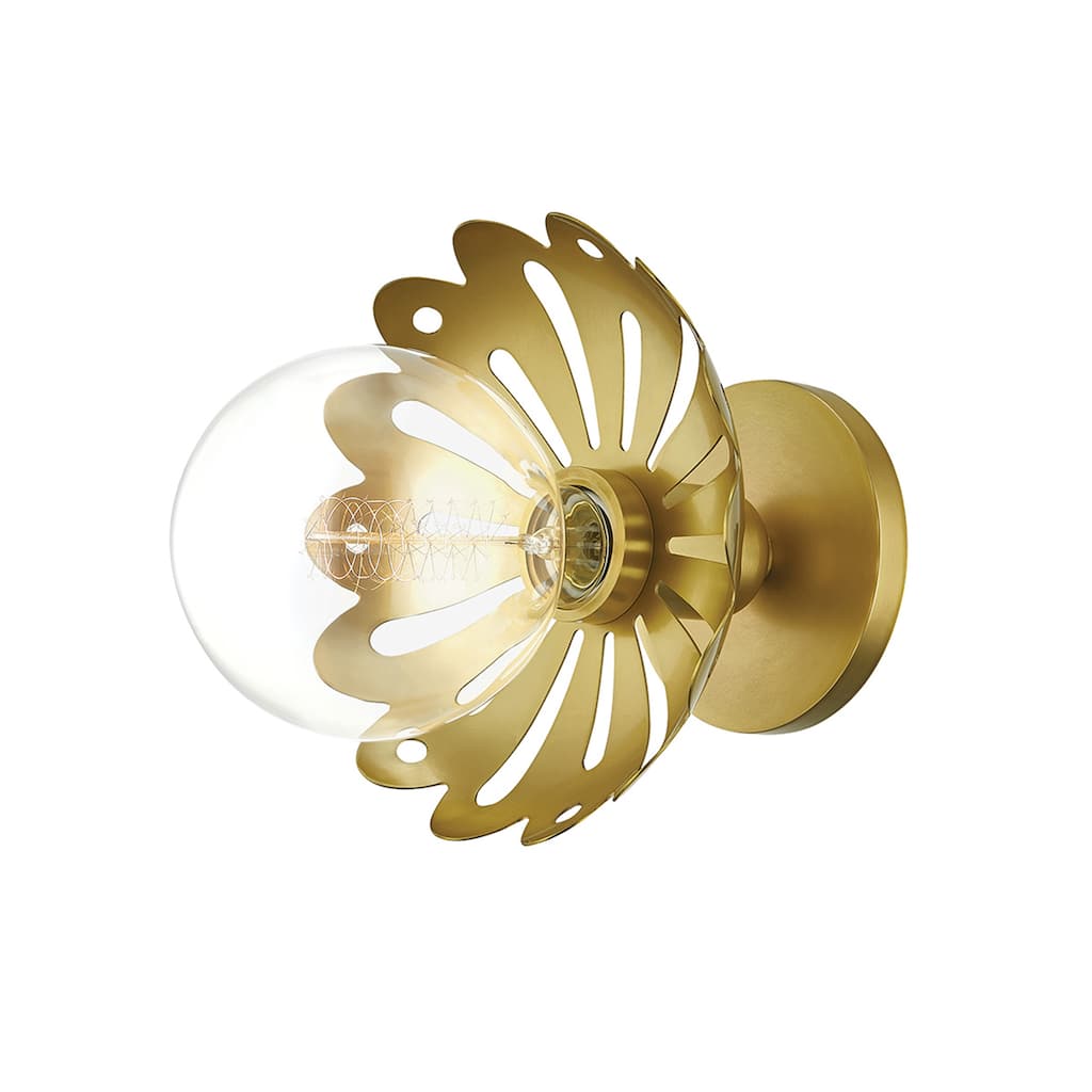 Mitzi by Hudson Valley Alyssa 1-light Aged Brass Wall Sconce
