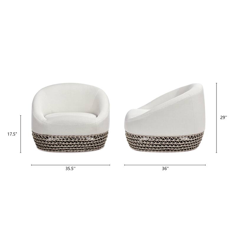 Willow 35.5" Woven Upholstered Deep Seating Outdoor Patio Armchair