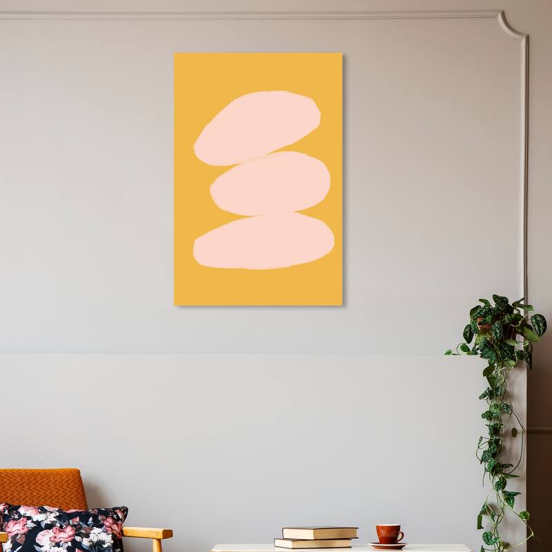 Wynwood Studio Canvas Abstract Rock Sanctuary Yellow and Dark Yellow Modern & Contemporary Wall Art Canvas Print - 30 x 20