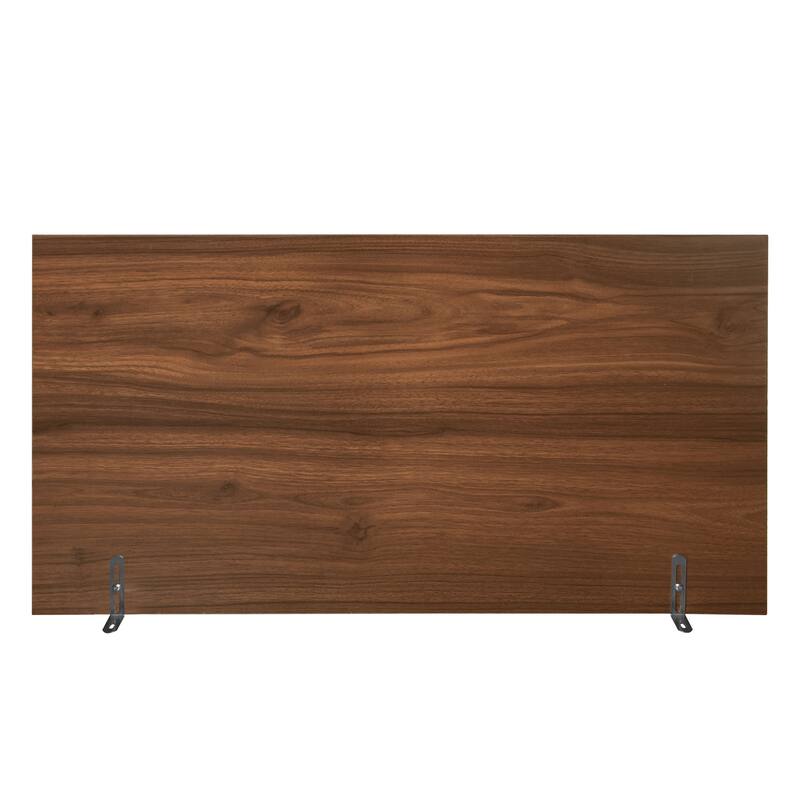 Pantry Cabinet with 4 Rattan Doors & 1 Drawer, Buffet Cabinet with Adjustable Shelves, Freestanding Wooden Storage Cabinet