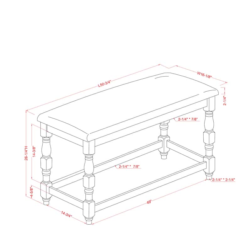 Furniture of America Graypath Farmhouse 50-inch Counter Height Bench
