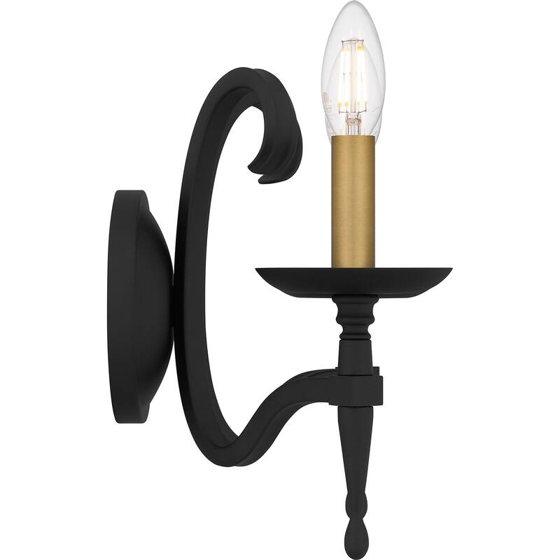 Octavia 2-Light Earth Black Wall Sconce